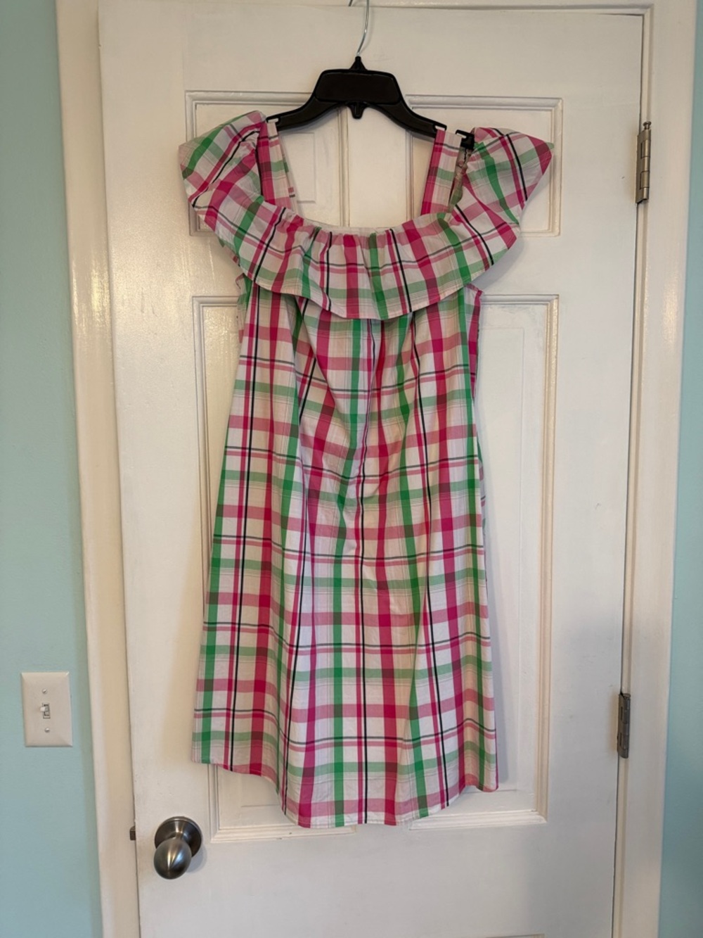 Crown & Ivy Pink, Green & White Plaid Ruffle Sundress